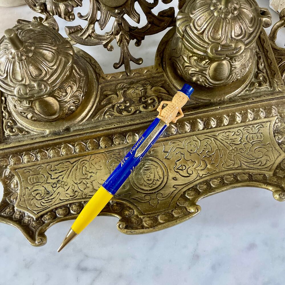 Blue and Yellow Ballpoint Pen